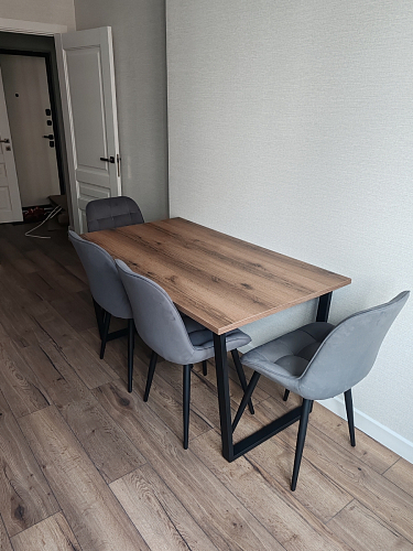 Деревянный стол Лота Лофт 140х80 дуб крафт табачный / черный матовый фото покупателя 443