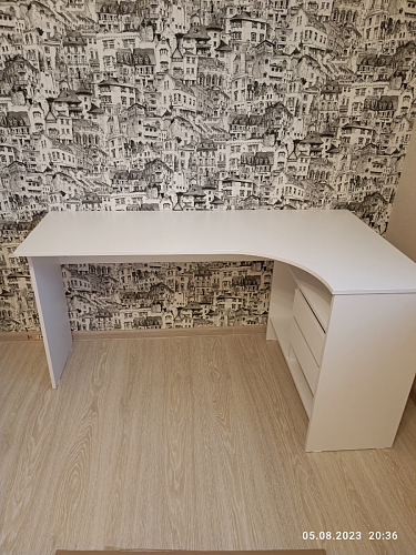 Письменный стол СПм-25 левый белый  - Уцененный экземпляр фото покупателя 25