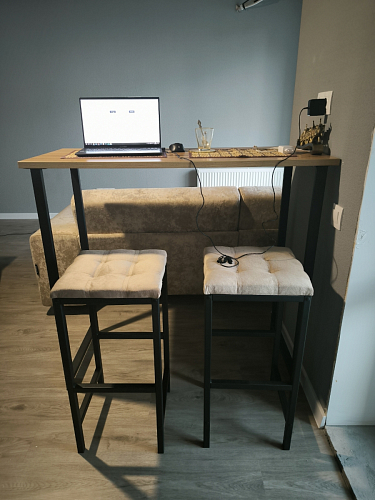 Барная стойка Дилан Лофт 120х60х90 бетон фото покупателя 83