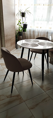 Стул на металлокаркасе Gabi dark beige / black / silver фото покупателя 521