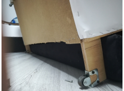 Диван Меркурий прямой рогожка серый / эко кожа черный со спальным местом 160 см фото покупателя 11