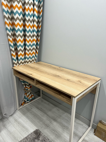 Письменный стол Леон Лофт дуб делано светлый / белый матовый фото покупателя 149