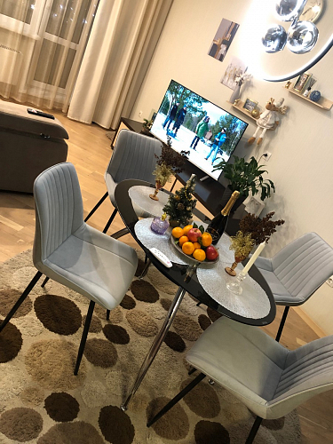 Стул на металлокаркасе Седа К латте / черный фото покупателя 223