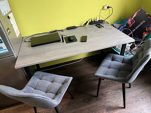 Деревянный стол Лота Лофт 140х80 черный матовый / бетон светлый фото покупателя 673