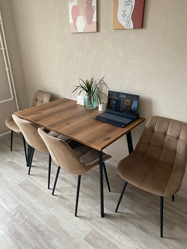 Стол раскладной Колон Лофт 120 32 мм дуб галифакс табако / черный матовый фото покупателя 63