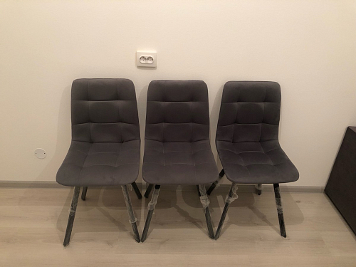 Стул на металлокаркасе Чилли синяя ткань / белый фото покупателя 1187