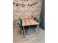 Деревянный стол Барон О 180 х 90 белая пленка шагрень / черный фото покупателя 77