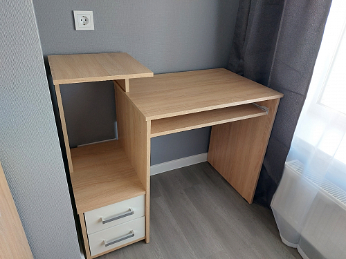 Компьютерный стол Джаз-24 левый дуб молочный фото покупателя 56