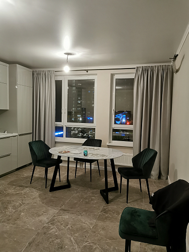 Стеклянный стол Алингсос 100(140)х100х76 белый / белая шагрень фото покупателя 11