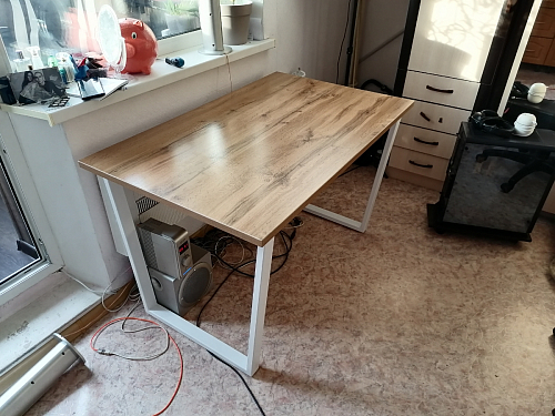 Деревянный стол Лота Лофт 140х80 черный матовый / бетон светлый фото покупателя 52