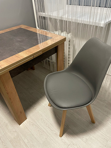 Деревянный стул Bonuss темно-серый / черное сидение / черный фото покупателя 9