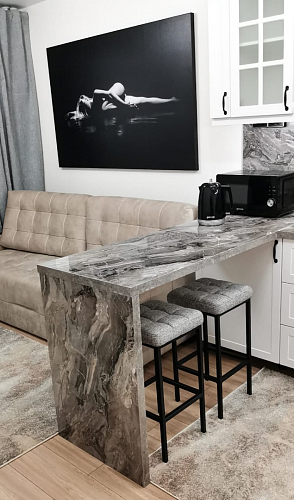 Барный стул Лофт ткань канди грей / черный матовый фото покупателя 260