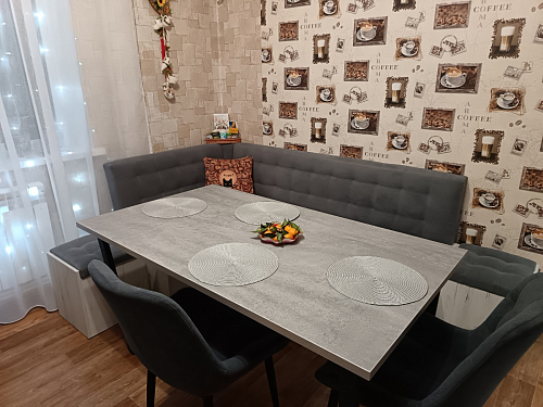 Стол Лота Лофт 140 25 мм черный матовый / бетон фото покупателя 737