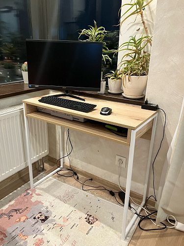 Письменный стол Лео Лофт бетон / черный матовый фото покупателя 47