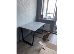 Стол Лота Лофт 140 25 мм черный матовый / бетон фото покупателя 467