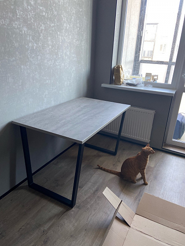 Стол Лота Лофт 140 25 мм черный матовый / бетон фото покупателя 467