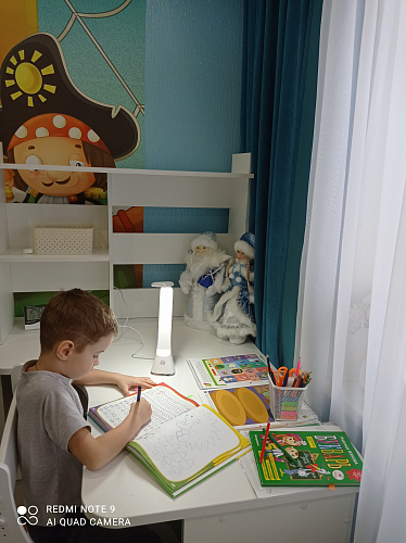 Стол компьютерный Норина 100 x 120 см угловой белый правый фото покупателя 1