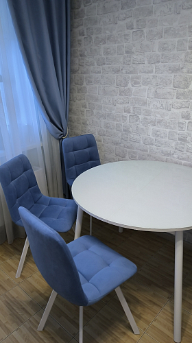 Стул на металлокаркасе Чилли синяя ткань / белый фото покупателя 962