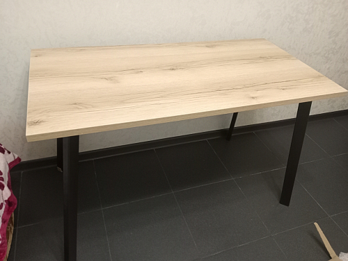 Стол Тринити Лофт 120 32 мм бетон / черный матовый фото покупателя 10