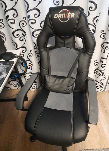 Компьютерное кресло Driver/Драйвер кожзам черный / серый фото покупателя 63
