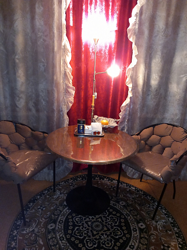 Стол Тулип 80х73 мрамор черный / белый фото покупателя 111