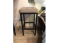 Барный стул Лофт кожзам темно-серый / черный матовый фото покупателя 187