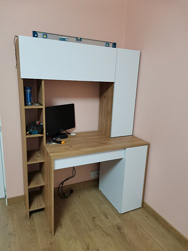 Письменный стол Комфорт 12.71 дуб золотой craft / белая аляска фото покупателя 161