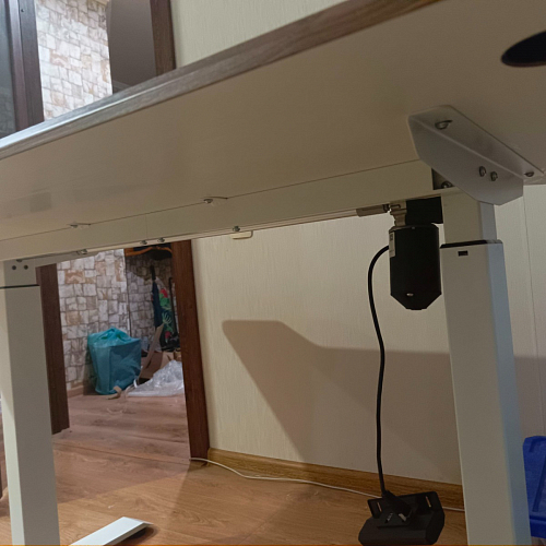 Компьютерный стол Маркос с механизмом подъема 120х75х75 орех кантри / белый фото покупателя 40