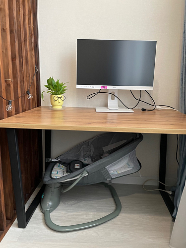 Деревянный стол Лота Лофт 120х75 белый матовый / дуб крафт золотой фото покупателя 662