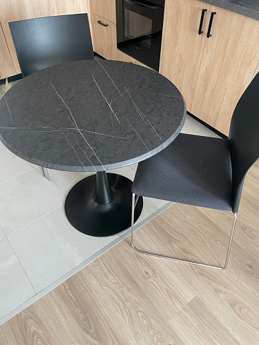 Стол Тулип 90х73 белый мрамор / золото фото покупателя 18