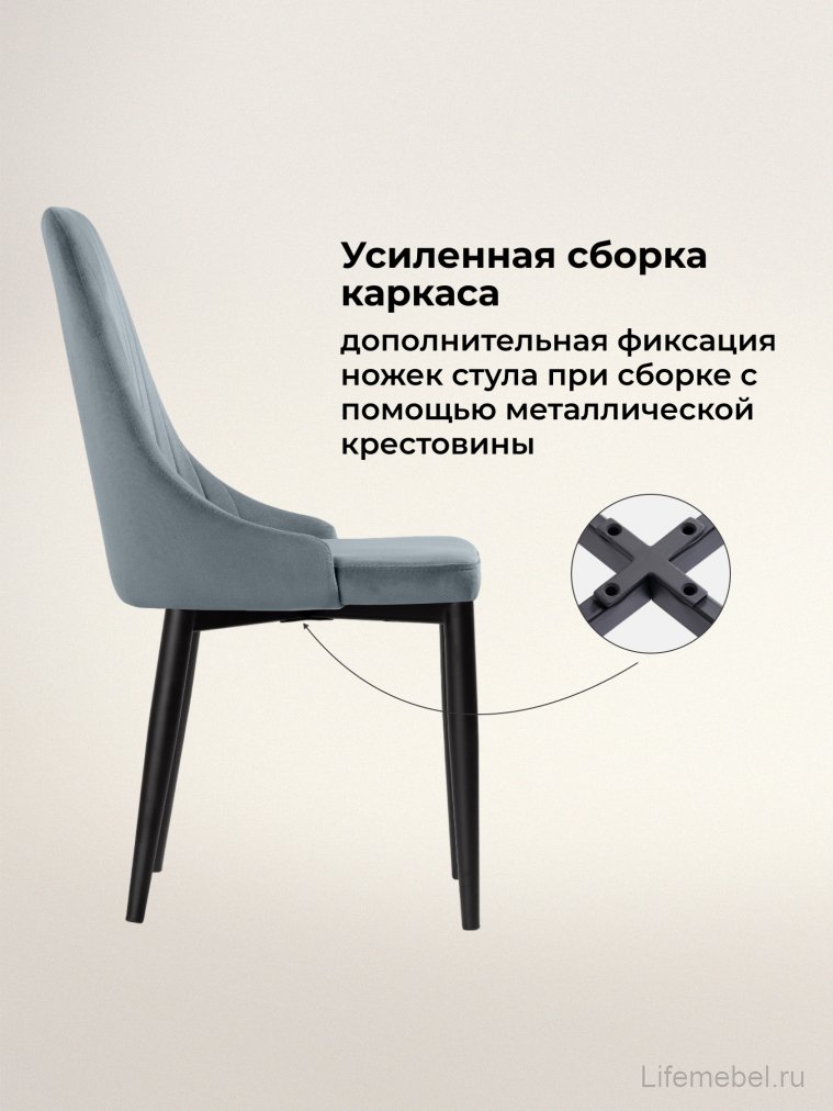 Стул на металлокаркасе Kora gray / black