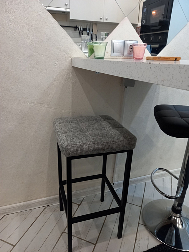 Барный стул Лофт микровелюр катания блэк / черный матовый фото покупателя 9