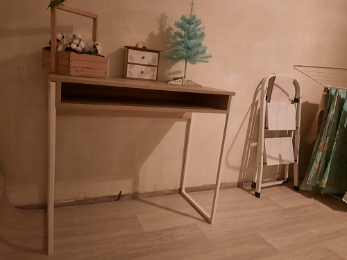 Письменный стол Лео Лофт дуб делано темный / белый матовый фото покупателя 32