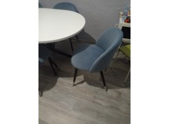 Стул на металлокаркасе Gabi 1 бежевый / черный с серебряными наконечниками фото покупателя 598