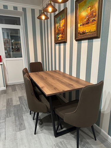 Деревянный стол Лота Лофт 120х75 белый матовый / дуб крафт золотой фото покупателя 68