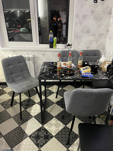 Стул на металлокаркасе Чилли синяя ткань / белый фото покупателя 359