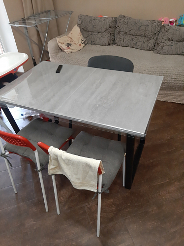 Деревянный стол Лота Лофт 140х80 черный матовый / бетон светлый фото покупателя 556