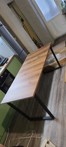 Деревянный стол Лота Лофт 140х80 черный матовый / бетон светлый фото покупателя 349