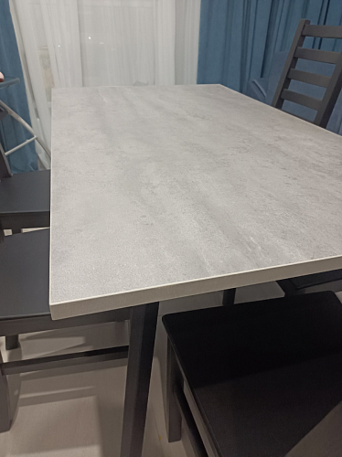 Стол Тринити Лофт 120 32 мм бетон / черный матовый фото покупателя 451