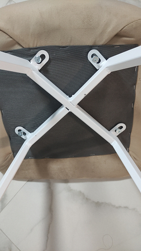 Стул на металлокаркасе Чилли синяя ткань / белый фото покупателя 1142