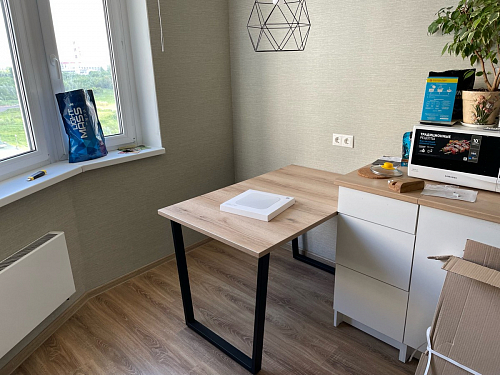 Стол Лота Лофт 120 32 мм бетон / черный матовый фото покупателя 104