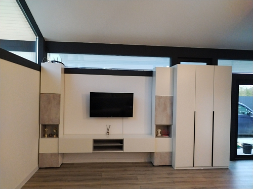 Модульная гостиная Лонгфорд комплектация 1 белый / бетон светлый фото покупателя 8