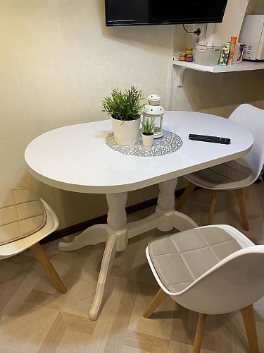 Деревянный стол Адней глянец белый фото покупателя 1