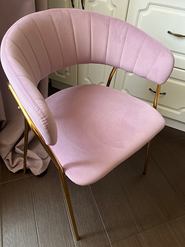 Стул на металлокаркасе Kamelia green / gold фото покупателя 90