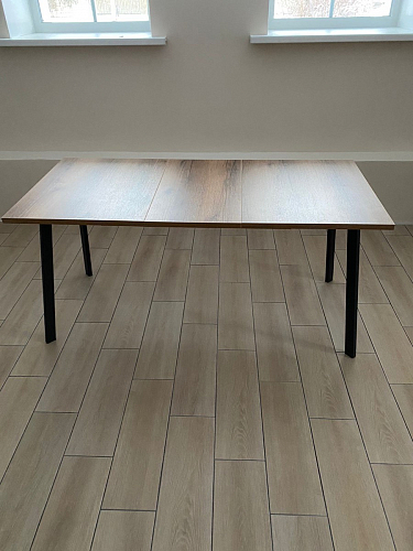 Стол Тринити Лофт 120 32 мм дуб галифакс табако / черный матовый фото покупателя 832