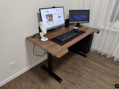 Компьютерный стол Маркос 140х80 голубой / черный фото покупателя 9