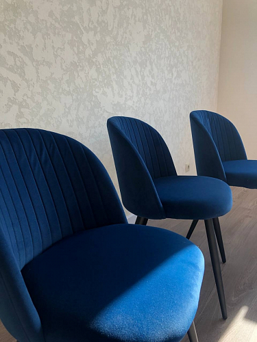 Стул на металлокаркасе Gabi 1 light blue / black / gold фото покупателя 308