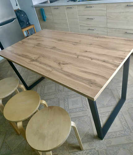 Стол Лота Лофт 140 25 мм черный матовый / бетон фото покупателя 188