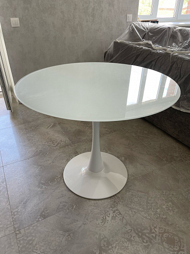 Стеклянный стол Tulip 90 black glass фото покупателя 43