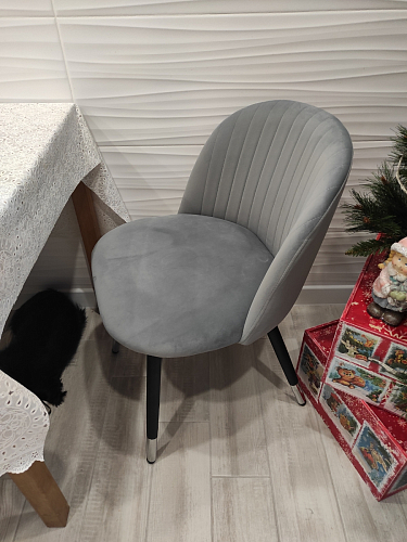 Стул на металлокаркасе Gabi 1 light blue / black / gold фото покупателя 155